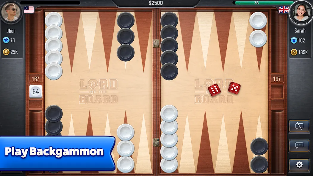 Backgammon - Lord of the Board (Бэкгаммон)  [МОД Бесконечные монеты] Screenshot 1