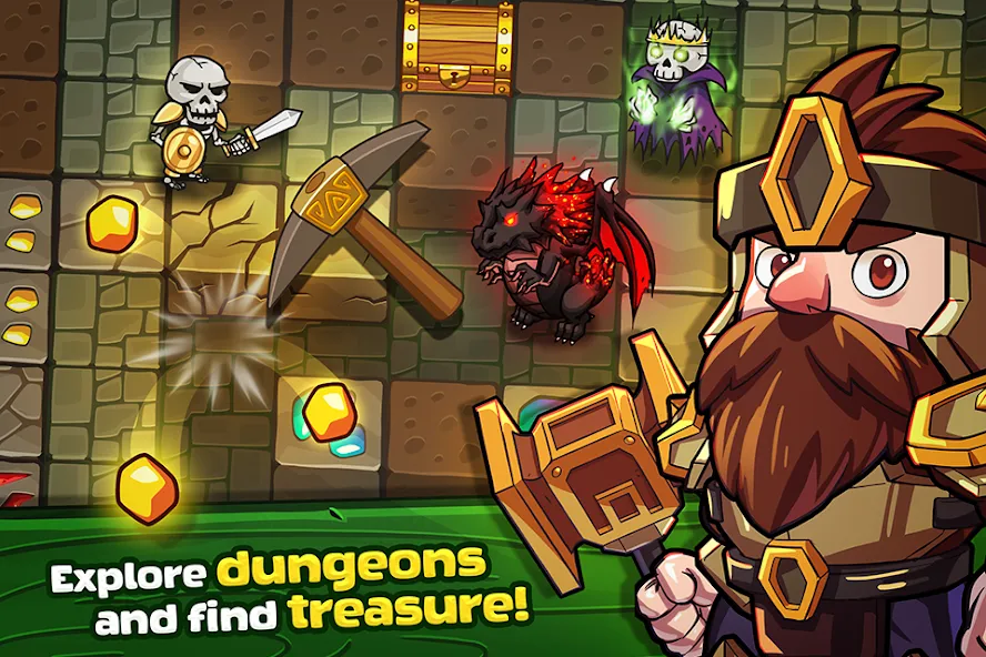 Mine Quest: Battle Dungeon RPG (Майн Квест)  [МОД Unlocked] Screenshot 1