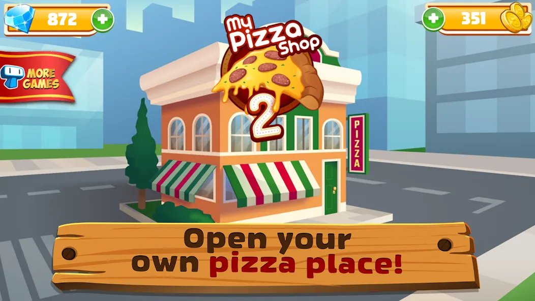 My Pizza Shop 2: Food Games (Мой Пиццерия 2)  [МОД Бесконечные монеты] Screenshot 1