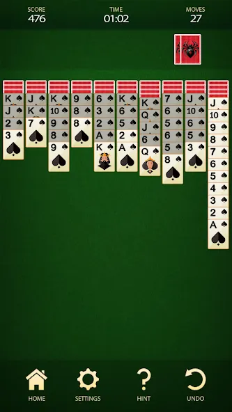 Spider Solitaire: Card Game (Спайдер Солитер)  [МОД Меню] Screenshot 5