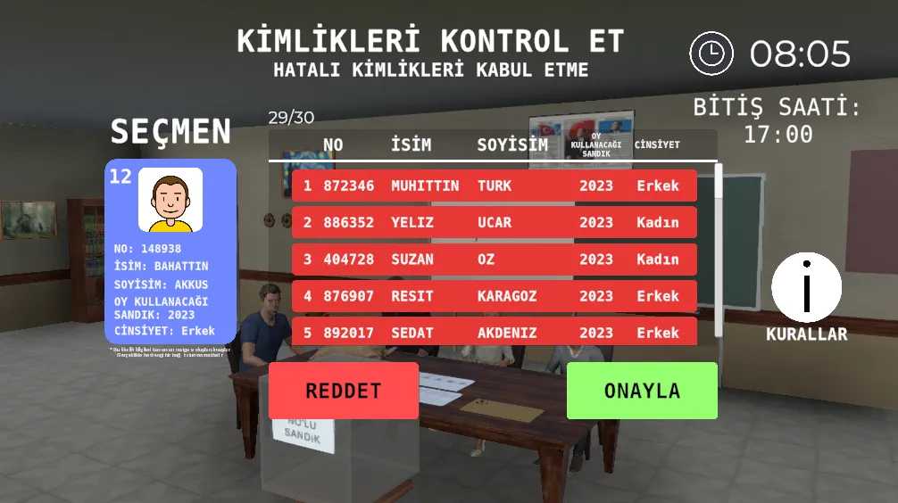 Seçim 2023 Müşahit oyunu  [МОД Бесконечные монеты] Screenshot 3