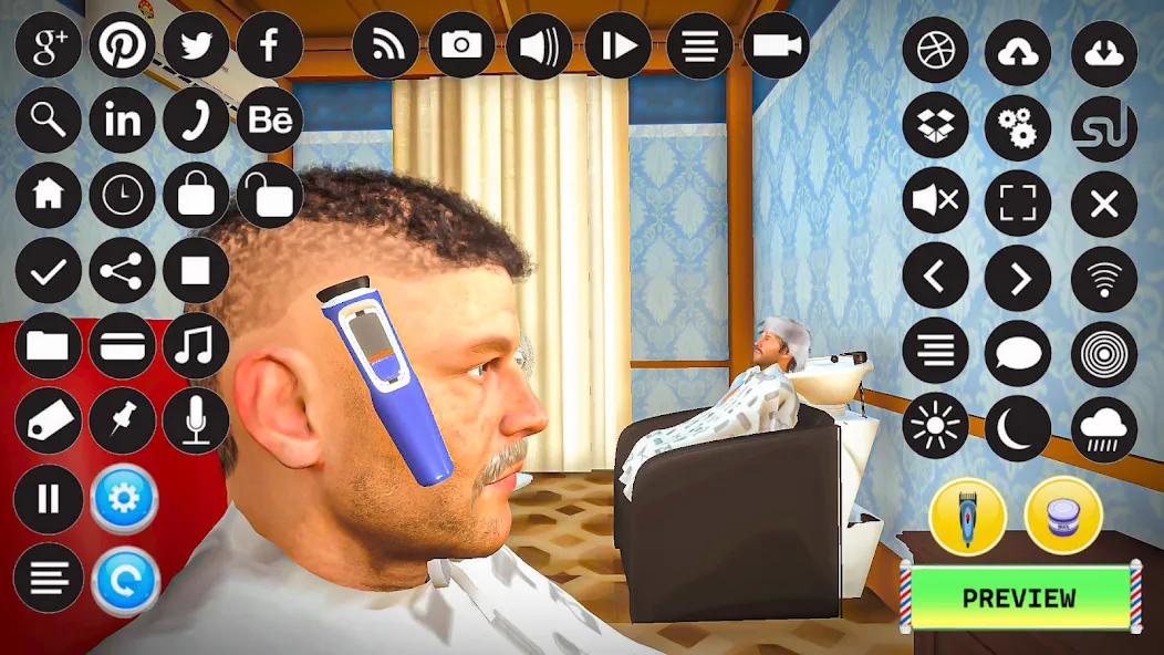 Barber Shop Hair Cut Sim Games (Барбершоп игры на подстригание волос)  [МОД Menu] Screenshot 2