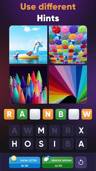 4 Pics 1 Word: Guessing Games  [МОД Много монет] Screenshot 2