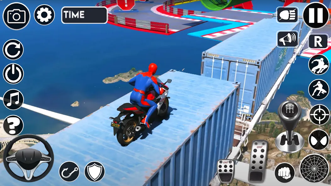 Superhero Tricky Bike Stunt (упергерой Трики Байк Стант)  [МОД Бесконечные монеты] Screenshot 4