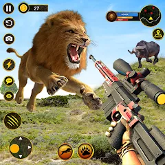 Взлом Sniper Animal Deer Hunter Game (Снайперские игры на животных)  [МОД Много монет] - последняя версия apk на Андроид