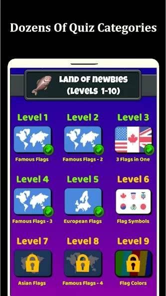 World Flags Quiz Game (Ворлд Флагс Квиз Гейм)  [МОД Unlimited Money] Screenshot 5