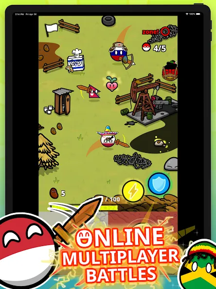 Countryball Potato Mayhem (Кантрибол Потето Мейхем)  [МОД Mega Pack] Screenshot 5