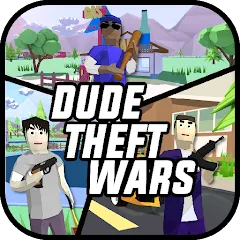 Скачать взломанную Dude Theft Wars Shooting Games (Дуд Тефт Варс)  [МОД Все открыто] - стабильная версия apk на Андроид