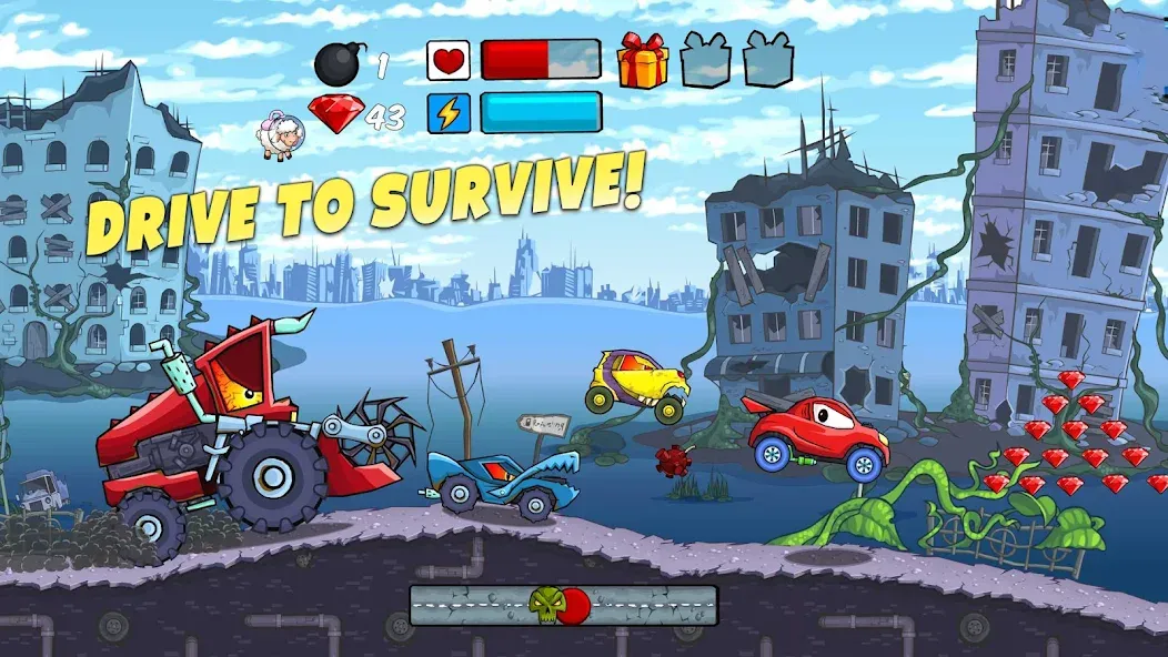 Car Eats Car - Apocalypse Race (Кар Итс Кар)  [МОД Много монет] Screenshot 1