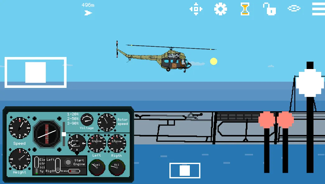 Pixel Helicopter Simulator (Пиксельный симулятор вертолета)  [МОД Много монет] Screenshot 1