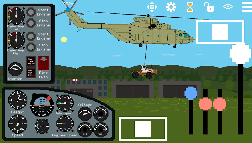 Pixel Helicopter Simulator (Пиксельный симулятор вертолета)  [МОД Много монет] Screenshot 4