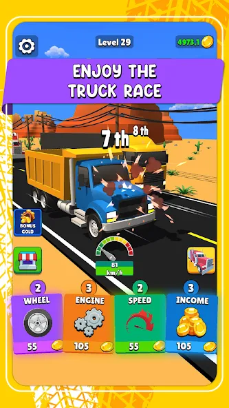 Idle Truck Racing : Cybertruck (Айдл Трак Рейсинг)  [МОД Много денег] Screenshot 1