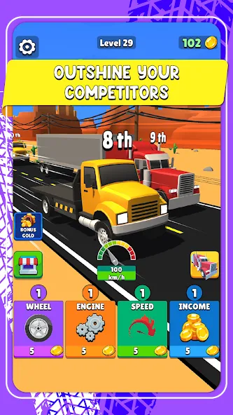 Idle Truck Racing : Cybertruck (Айдл Трак Рейсинг)  [МОД Много денег] Screenshot 5