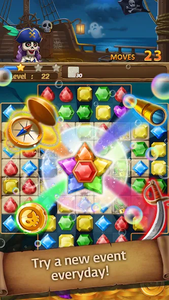 Jewels Ghost Ship: jewel games (Джуэлз Гост Шип)  [МОД Все открыто] Screenshot 2