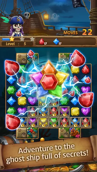 Jewels Ghost Ship: jewel games (Джуэлз Гост Шип)  [МОД Все открыто] Screenshot 5