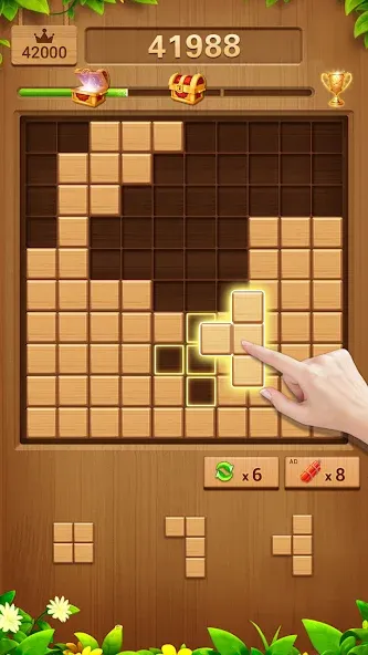 Wood Block Puzzle Addictive  [МОД Бесконечные монеты] Screenshot 1