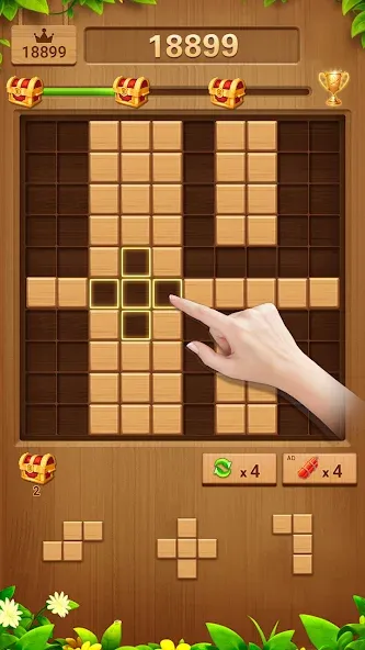 Wood Block Puzzle Addictive  [МОД Бесконечные монеты] Screenshot 5