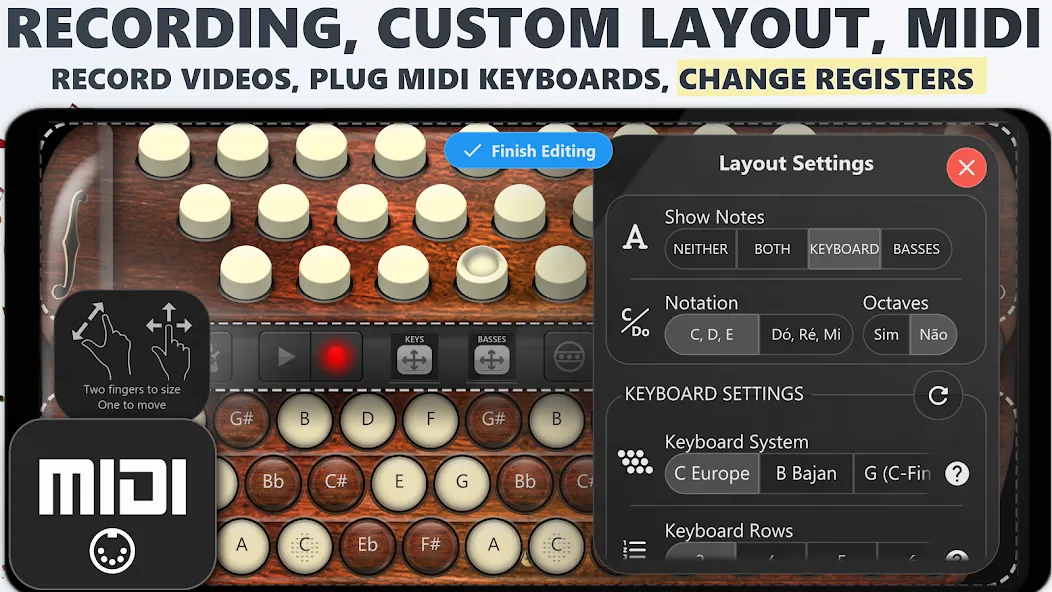Accordion Chromatic Button (Аккордеон с хроматическими кнопками)  [МОД Меню] Screenshot 5