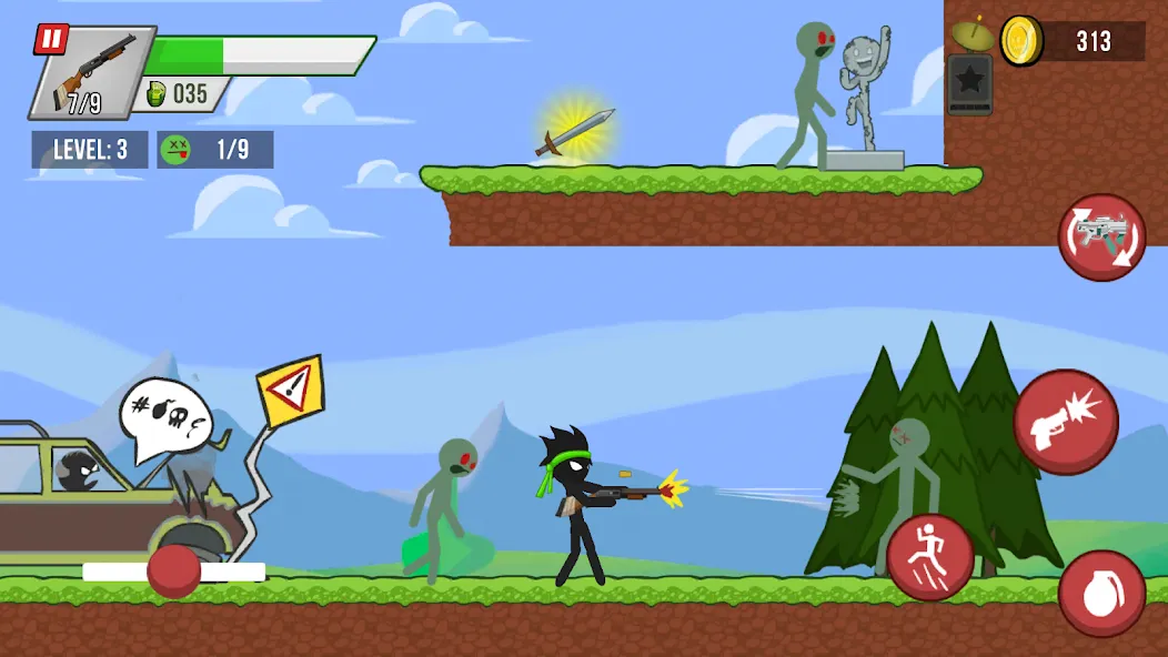 Stick vs Zombies (Стикмен против Зомби)  [МОД Unlimited Money] Screenshot 1