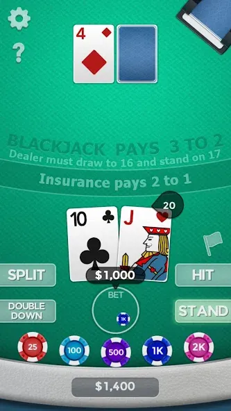 Blackjack 21  [МОД Много монет] Screenshot 5