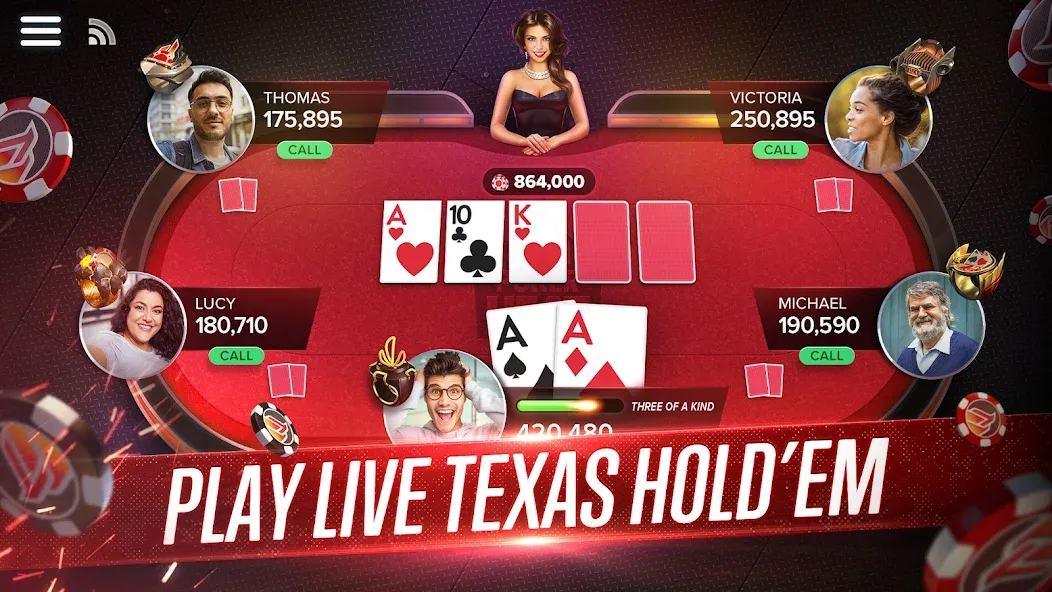 Poker Heat™ Texas Holdem Poker (Покер Хит)  [МОД Mega Pack] Screenshot 1