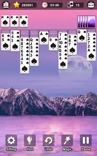 Spider Solitaire  [МОД Много денег] Screenshot 2