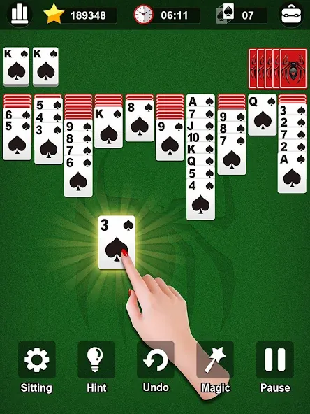 Spider Solitaire  [МОД Много денег] Screenshot 5