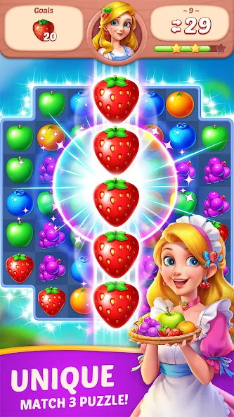 Fruit Diary - Match 3 Games  [МОД Много монет] Screenshot 1