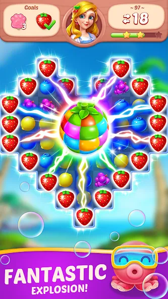 Fruit Diary - Match 3 Games  [МОД Много монет] Screenshot 2