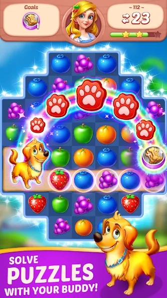 Fruit Diary - Match 3 Games  [МОД Много монет] Screenshot 4