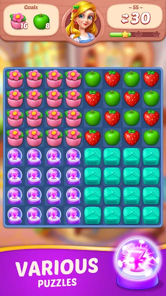 Fruit Diary - Match 3 Games  [МОД Много монет] Screenshot 5