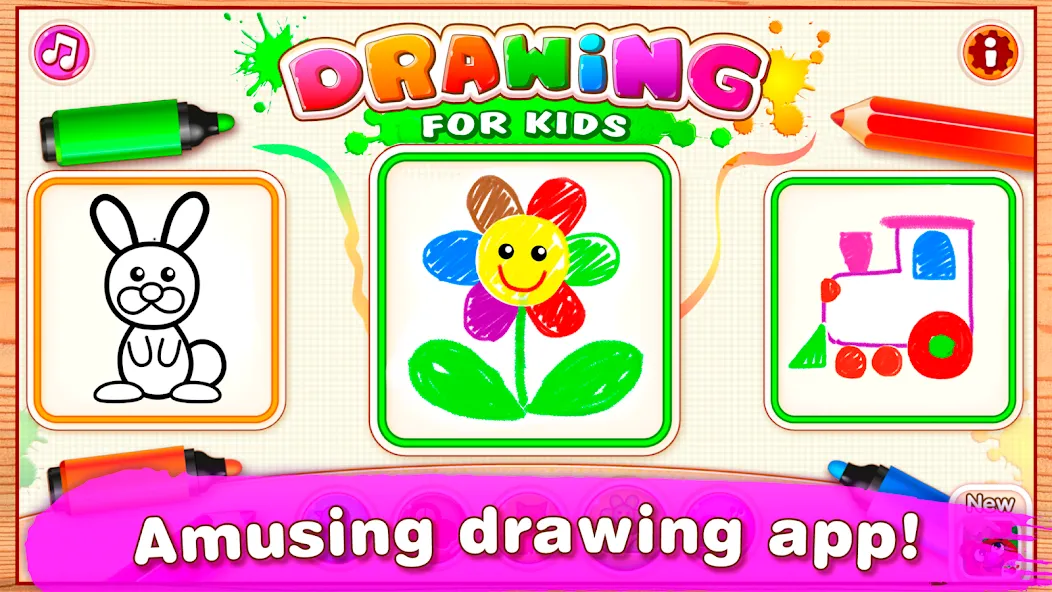 Bini Drawing for Kids Games (Бини)  [МОД Menu] Screenshot 1