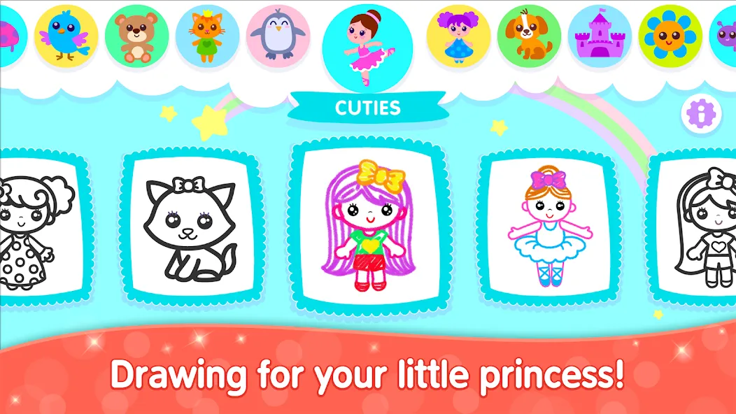 Bini Game Drawing for kids app (Бини)  [МОД Menu] Screenshot 1