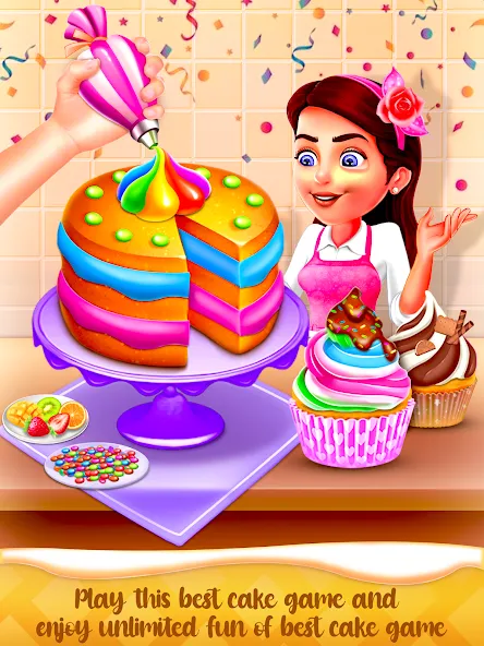 Cake Maker Cooking Cake Games (Кейк Мейкер кулинарные игры на приготовление тортов)  [МОД Много денег] Screenshot 1