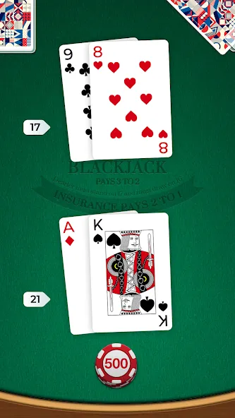 Blackjack (Блэкджек)  [МОД Много денег] Screenshot 1