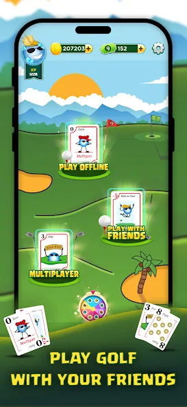 Play Nine: Golf Card Game (Плей Найн)  [МОД Много денег] Screenshot 1