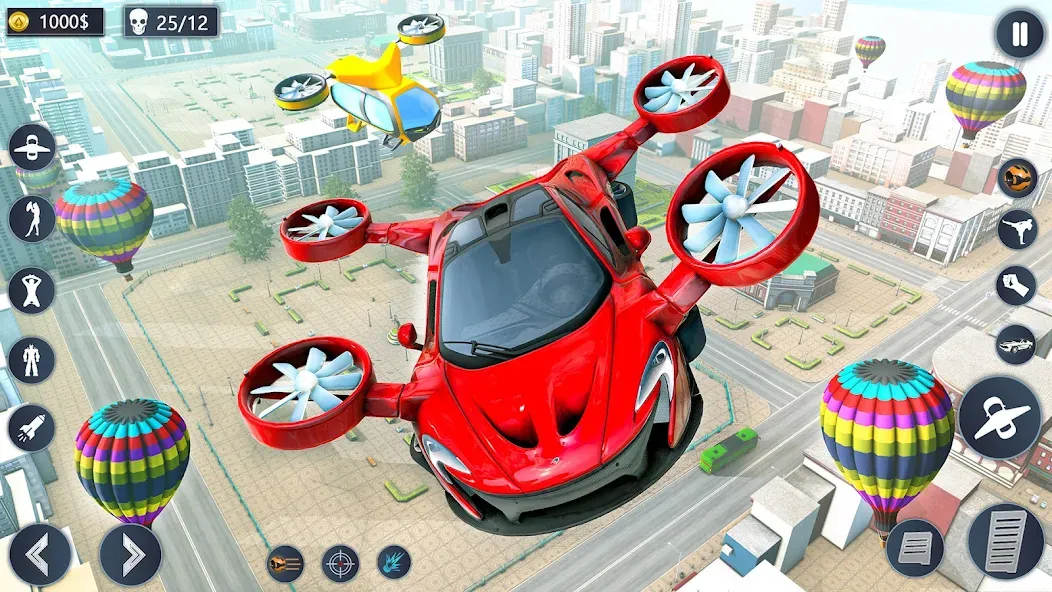 Flying Car Robot Game Car Game  [МОД Много монет] Screenshot 1