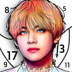 Взломанная Kpop Paint by Numbers BT21  [МОД Menu] - полная версия apk на Андроид