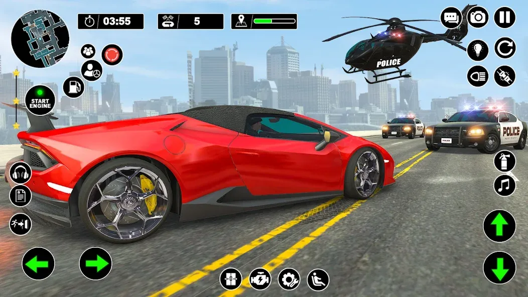 Police Helicopter Chase Game  [МОД Бесконечные монеты] Screenshot 4