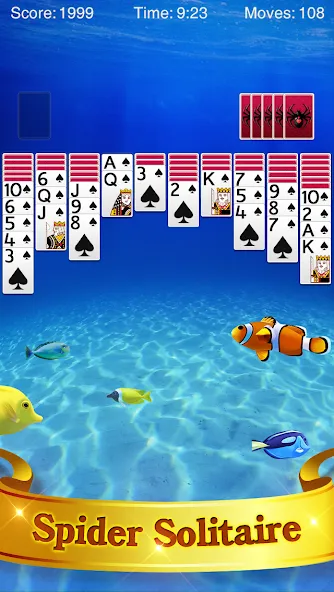 Spider Solitaire  [МОД Бесконечные деньги] Screenshot 1