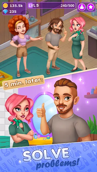 Beauty Tycoon: Hair Salon Game (Бьюти Тайкун)  [МОД Unlocked] Screenshot 4