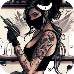 Взлом Tattoo Coloring games  [МОД Unlocked] - полная версия apk на Андроид