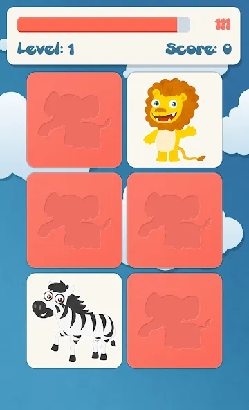 Animals memory game for kids  [МОД Много монет] Screenshot 2