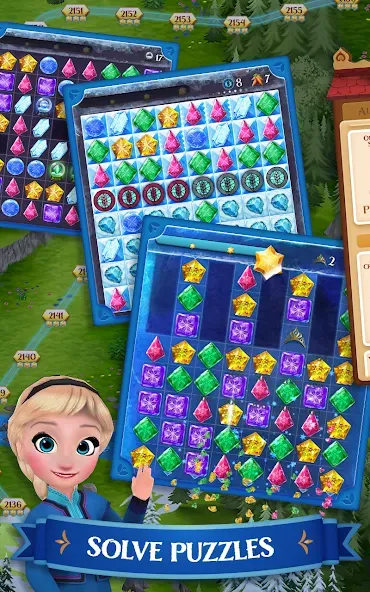 Disney Frozen Free Fall Games  [МОД Много монет] Screenshot 1