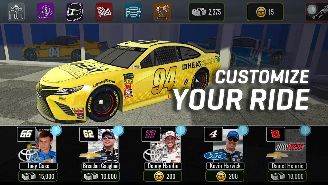 NASCAR Heat Mobile (НАСКАР Хит Мобилай)  [МОД Unlimited Money] Screenshot 2