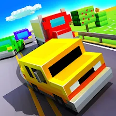 Скачать взломанную Blocky Highway: Traffic Racing (Блоки Хайвей)  [МОД Меню] - стабильная версия apk на Андроид