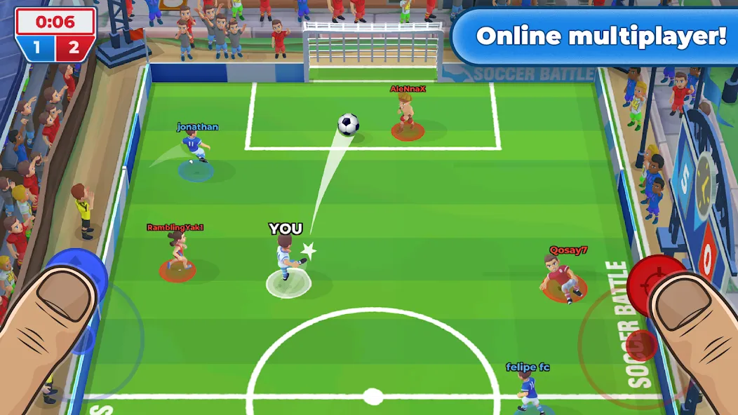 Soccer Battle -  PvP Football  [МОД Бесконечные деньги] Screenshot 1