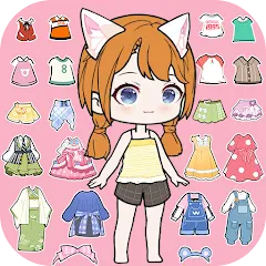 Скачать взломанную YOYO Doll Anime Dress Up Game (ЙОЙО)  [МОД Mega Pack] - стабильная версия apk на Андроид