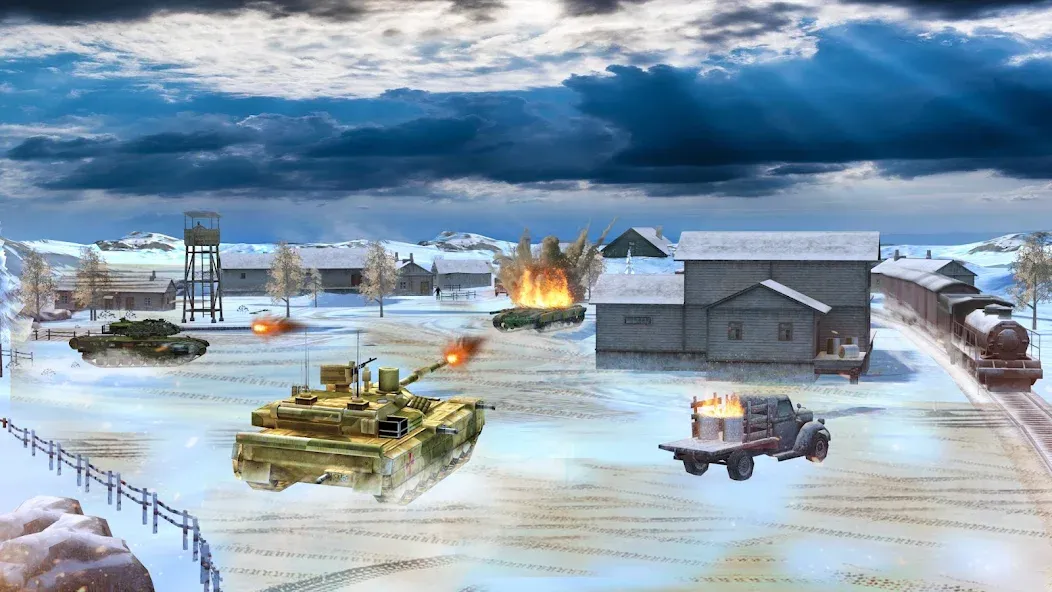 Tank Battle Army Games 2023  [МОД Unlocked] Screenshot 1