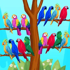 Взломанная Bird Puzzle - Color Game  [МОД Mega Pack] - стабильная версия apk на Андроид